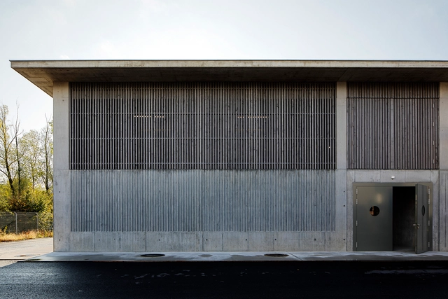 AVA Altenrhein Water Plant / Lukas Imhof Architektur - Exterior Photography, Infrastructure, Facade, Door