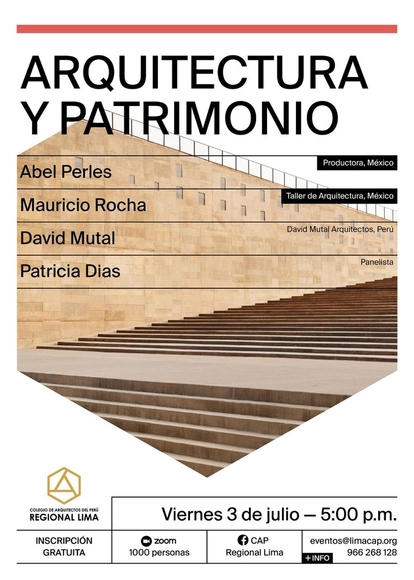 CAP Regional Lima: 10° Conversatorio Arquitectura y Patrimonio - Imagen Principal