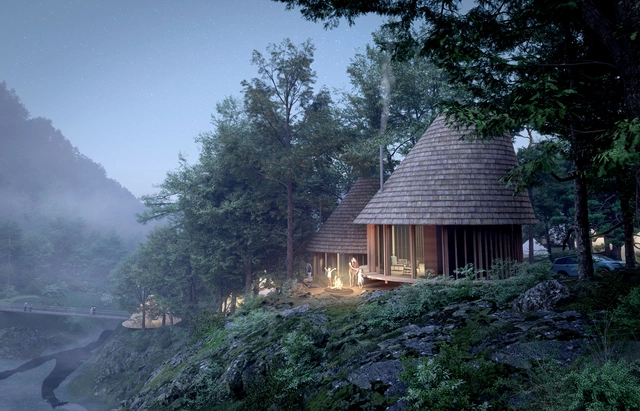 Third Nature Creates Conical Cabins for Adventure Park in Japan - Featured Image