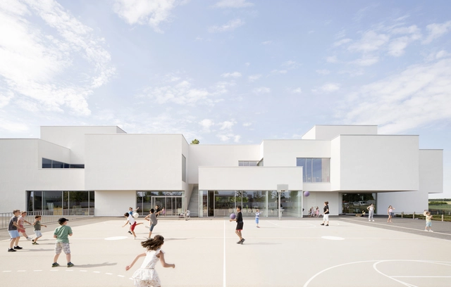 "Olympe de Gouges" Group of Schools  / Dominique Coulon & associés - Exterior Photography, Elementary & Middle School, Facade