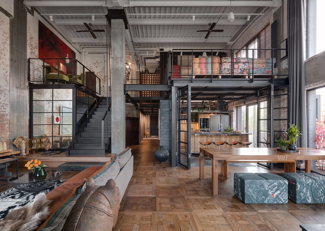 Hayloft / loft buro - Interior Photography, Apartment Interiors, Kitchen, Beam, Table