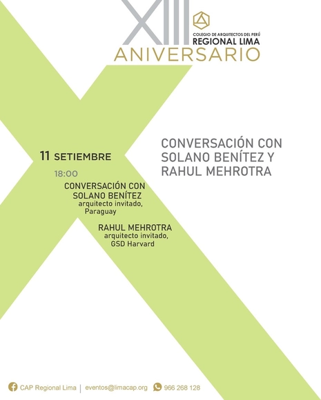 Conferencia Internacional de Rahul Mehrotra y Solano Benítez sobre nuevas tendencias - Imagen Principal