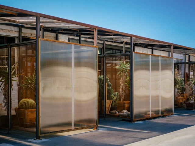 Santa Monica Greenhouse / Part Office + Cactus Store - Exterior Photography, Greenhouse, Door, Facade