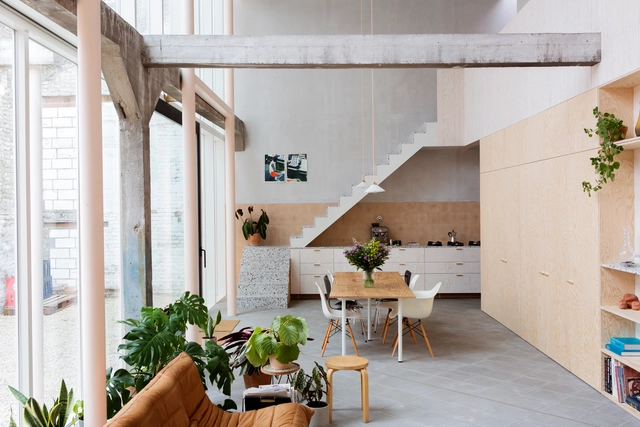 ShedBOX House / Atelier Janda Vanderghote - Interior Photography, Renovation, Facade, Table, Chair