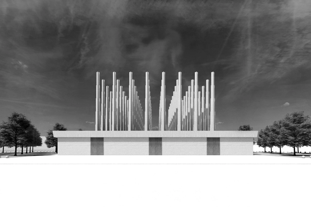 Adjaye ‘尼亚美烈士纪念碑’方案，混凝土‘柱林’ - 主图