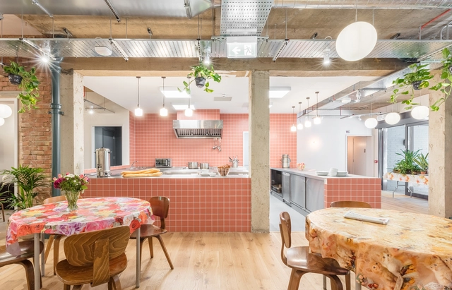 Shelter From The Storm / Holland Harvey Architects - Interior Photography, Community , Kitchen, Beam, Table, Chair, Countertop