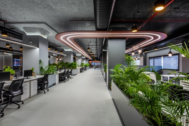 Alembic Real Estate and Paushak Workspace / The Crossboundaries - Interior Photography, Cowork Interiors, Facade, Lighting, Chair