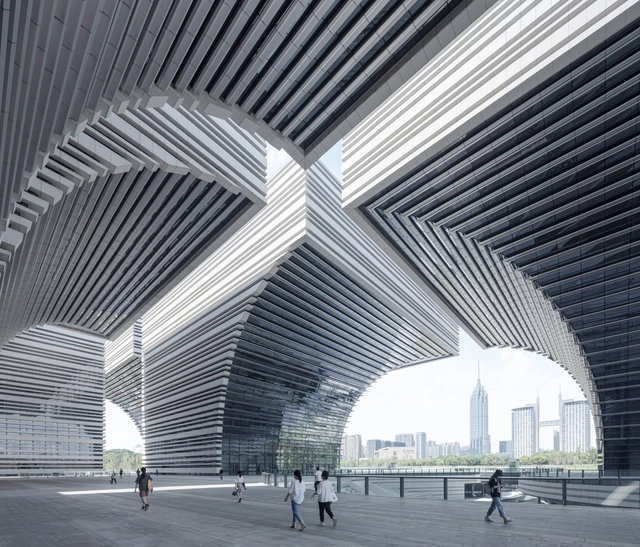 Changzhou Culture Plaza / gmp Architects - Exterior Photography, Cultural Center, Arch, Facade