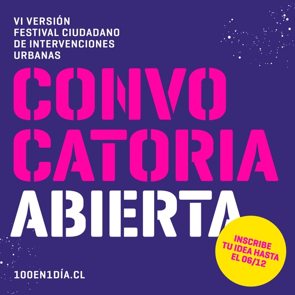Festival 100 en 1 día: Convocatoria abierta para intervenir Santiago - Imagen Principal