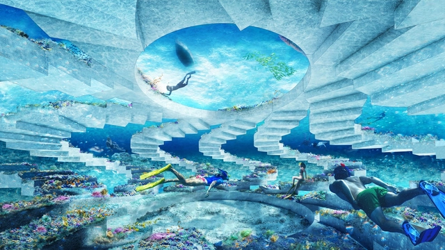 OMA ‘迈阿密海滩首个水下雕塑公园’方案，珊瑚生物的栖息地 - 主图