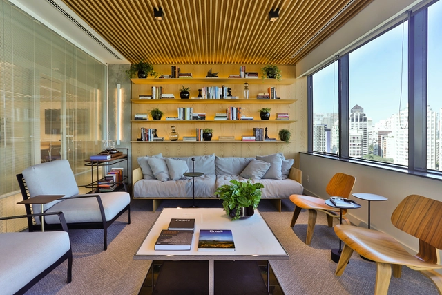 Escritório Prisma Capital / Studio L Arquitetura - Fotografia de Interiores, Interiores De Escritórios, Viga, Mesa, Cadeira