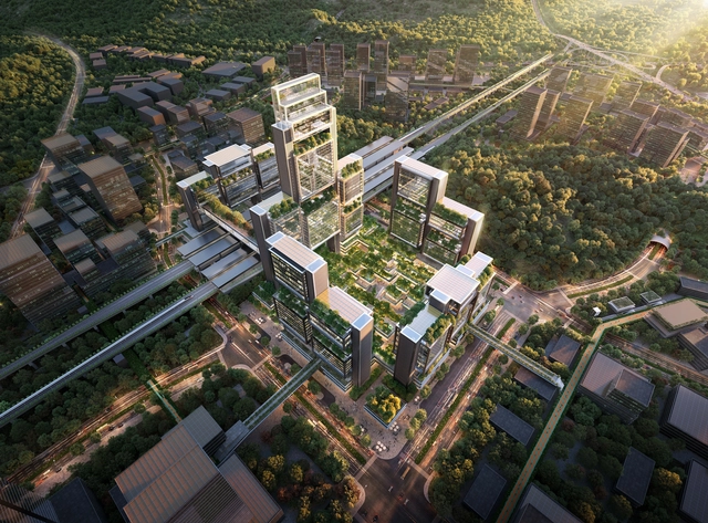 Foster + Partners vence concurso na China com proposta que mescla transporte sustentável e paisagem - Imagem de Destaque
