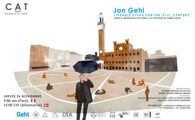 Ciclo de conferencias CAT ANDES en Perú: Jan Gehl sobre las ciudades habitables del Siglo XXI - Imagen Principal
