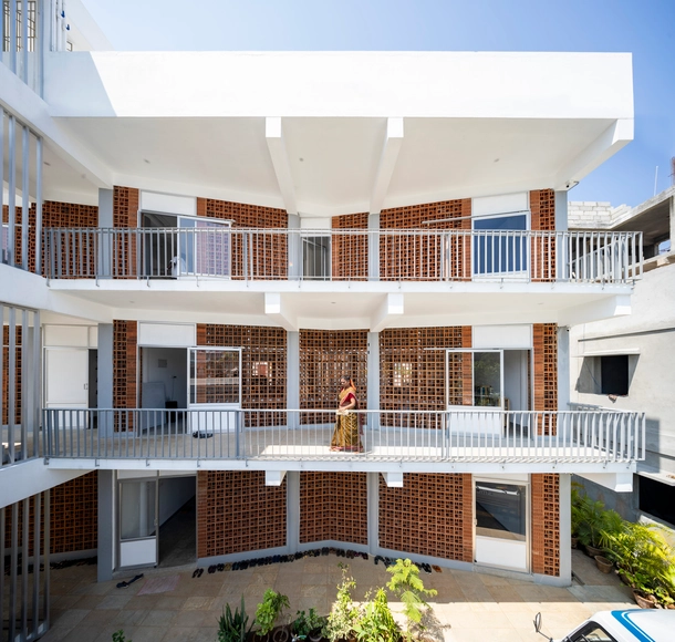Sharana Daycare Center / Anupama Kundoo Architects - Exterior Photography, Day Care, Door, Balcony