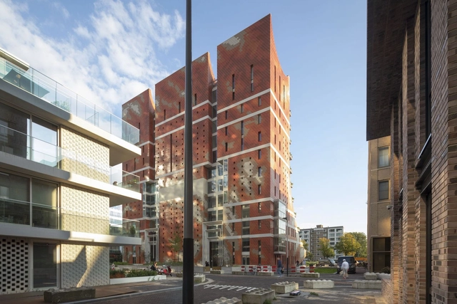 乔治住宅楼‘夏天的裙摆’ / Dok Architecten - 建筑图, 公寓, 表皮