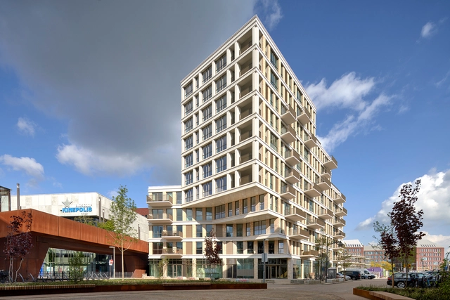Upstairs Mixed-Use Building / HILBERINKBOSCH Architecten - Exterior Photography, Apartments, Facade