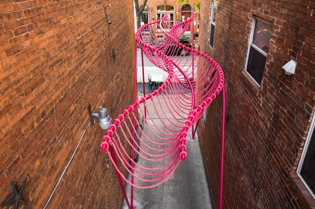 Happy Stripe Installation  / SomePeople - Interior Photography, Temporary Installations, Facade