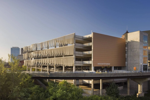 Ohio Center Parking Garage / Schooley Caldwell - Exterior Photography,           Parking, Facade