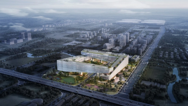 美的上海全球创新园区，“漂浮方环”构建双层森林 - 主图