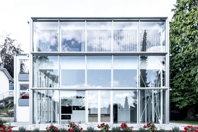 坡地上的玻璃宅 / Aretz Dürr Architektur - 建筑图, 独立住宅, 表皮