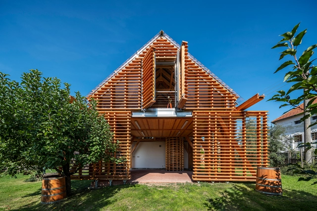 Ampliación en madera de casa de campo / Hut Architektury Martin Rajnis - Fotografía exterior, Ampliación, Escaleras