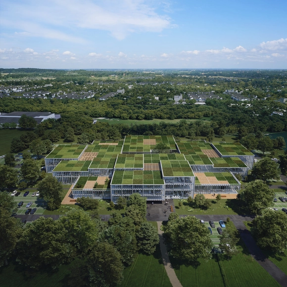  3XN‘丹麦机器人开发者中心’方案，方盒交错 - 主图