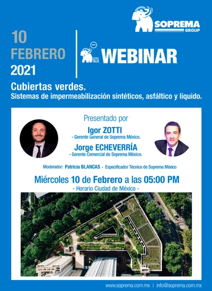 Webinar Soprema: Cubiertas Verdes - Imagen Principal