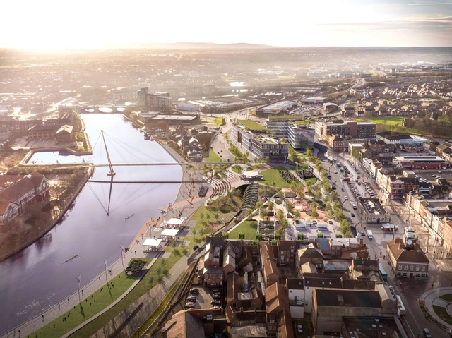 La ciudad de Stockton, en Reino Unido, transformará su principal calle comercial en un parque ribereño - Imagen Principal