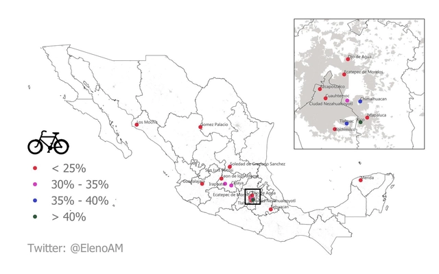 Un México más ciclista que Dinamarca: mapas exploran el uso de la bicicleta en el país - Imagen Principal