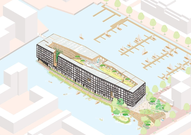 Felixx e Orange projetam conjunto habitacional sobre uma ilha artificial em Amsterdã - Imagem de Destaque