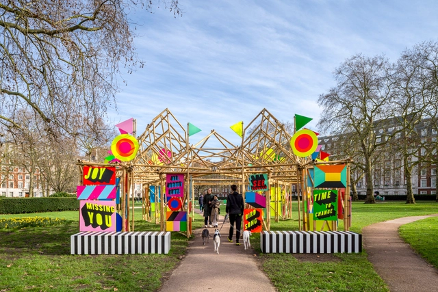 See Through Bamboo Installation / Morag Myerscough  - Exterior Photography, Installation