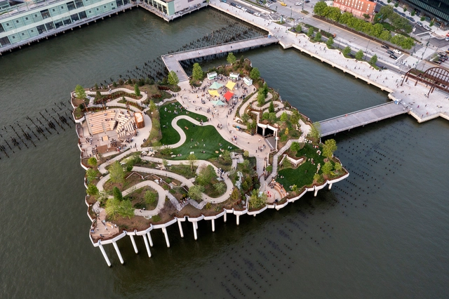 La pequeña isla de Heatherwick Studio crea un paisaje artificial sobre el río Hudson - Imagen Principal