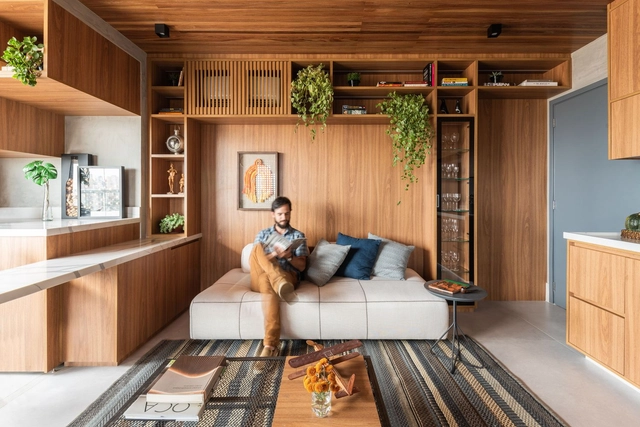 Apartamento Muxarabi / Pietro Terlizzi Arquitetura - Fotografia de Interiores, Decoração , Dormitório, Viga, Fachada, Mesa