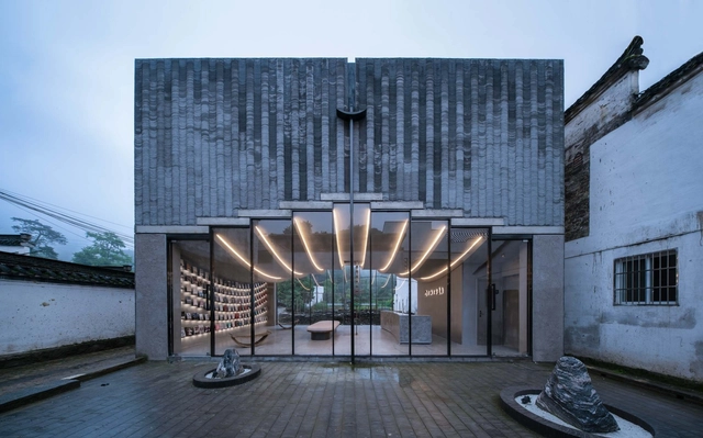 桥廊：上海三联书店·黄山桃源店 / 来建筑设计工作室 - 建筑图, 商店, 表皮