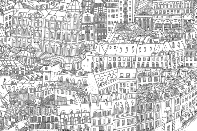 "Cidade Nanquim": artista cria cidade imaginária em mosaico de folhas A4 - Imagem de Destaque