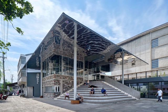 齐贤下方桥城市书房 / 以靠建筑 - 建筑图, 社区中心, 表皮