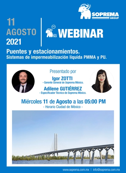 Webinar SOPREMA: PMMA y PU para puentes y estacionamientos - Imagen Principal