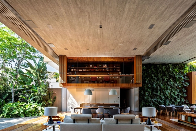 Casa Ibsen / Matheus Farah + Manoel Maia Arquitetura - Fotografia de Interiores, Casas, Viga, Mesa, Cadeira