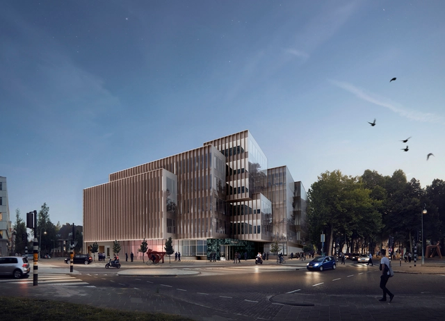 OMA divulga projeto de edifício de escritórios em Amsterdã - Imagem de Destaque