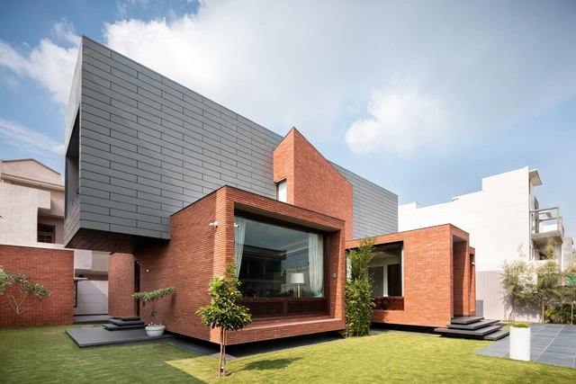 悬浮的砖盒，西杜住宅 / Anudeep Bhandari & Associates - 建筑图, 独立住宅