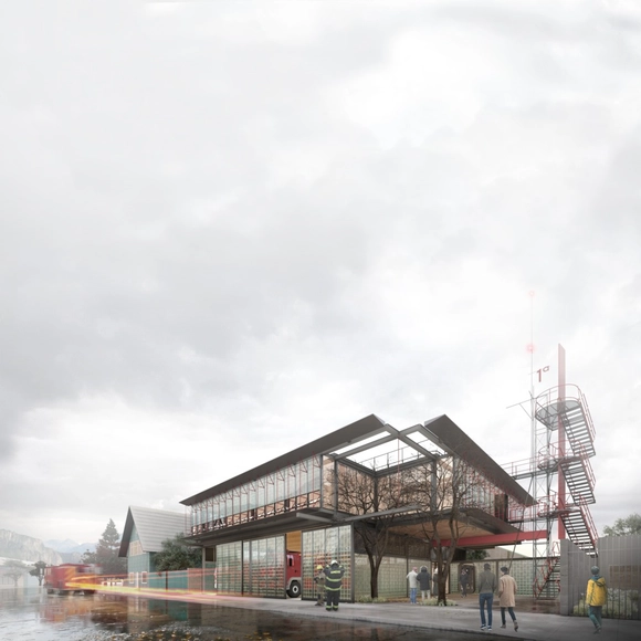Tirado + Hernández diseñan el nuevo Cuartel de la Primera Compañía de Bomberos de Coyhaique, Chile - Imagen Principal