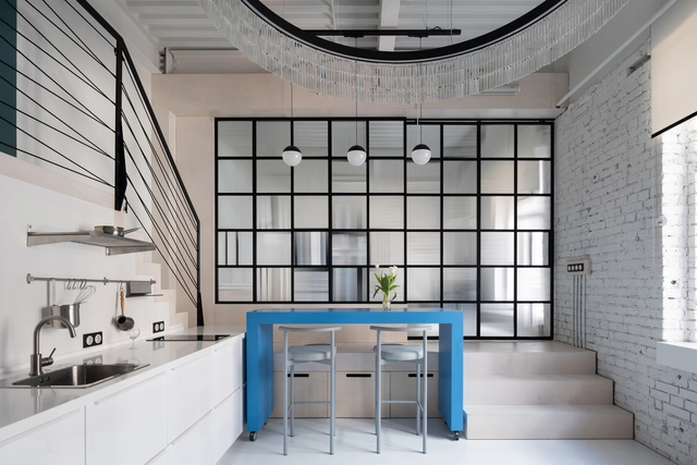 Bauman Loft / Nefa Architects - Interior Photography, Renovation, Kitchen, Facade, Countertop, Sink, Table