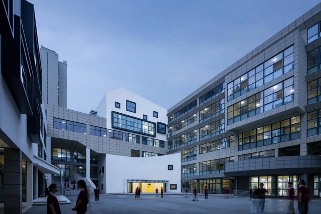 郑州市创新实验学校 / 香港教育建筑工作室 - 建筑图, 中小学校, 表皮