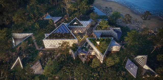 Noa* Network of Architecture Envisions Triangular Modules for Community and Culture Center - Featured Image