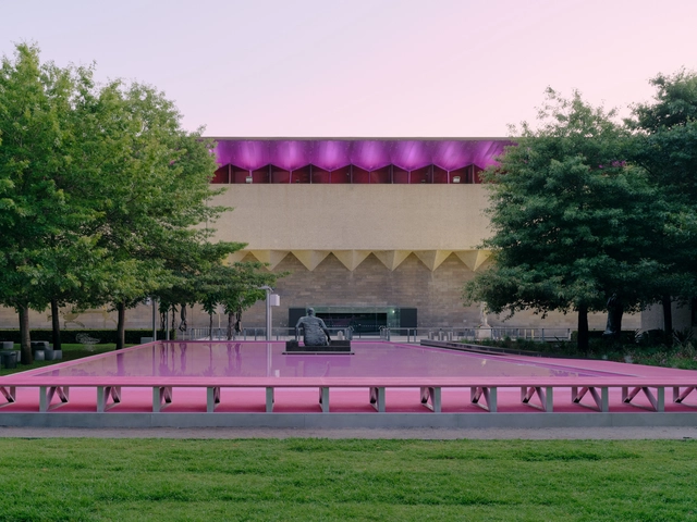 维多利亚国立美术馆前，粉色水池 / Taylor Knights + James Carey - 建筑图, 临时装置