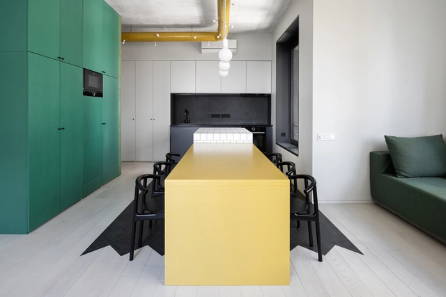Vavilova Apartment / Le Atelier - Interior Photography, Decoration & Ornament, Kitchen, Table, Chair