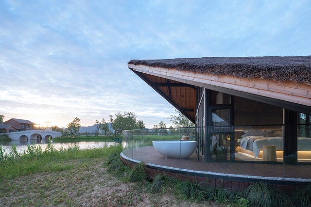 Fuyang · Yangbei Lake Wetland Ecological Hotel / Shulin Architectural Design - Exterior Photography, Hotels