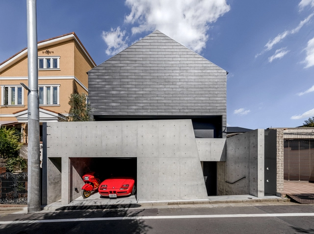 贯通上下的斜墙，Terada 之家 / Terada Hirate Sekkei - 建筑图, 独立住宅