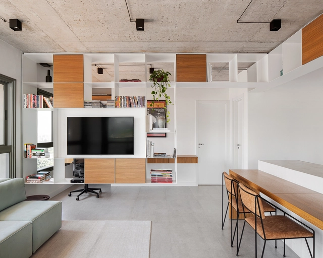 Apartamento GMS / SOEK Arquitetura - Fotografia de Interiores, Em Detalhe, Cozinha, Viga, Mesa, Cadeira