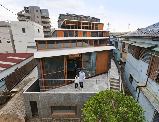 Nishiji 画廊和办公室 / KOMPAS - 建筑图, 办公建筑, 楼梯, 表皮